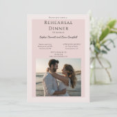 Moderne Hochzeitsfeier in Rosa Foto Probe Einladung (Stehend Vorderseite)