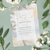 Moderne Hochzeitsfeier in Tropical Beach Einladung