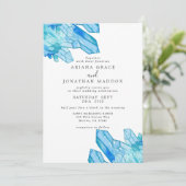 Moderne Hochzeitsfeier mit Aquarellbrunnen Einladu Einladung (Stehend Vorderseite)