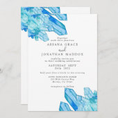 Moderne Hochzeitsfeier mit Aquarellbrunnen Einladu Einladung (Vorne/Hinten)