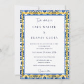 Moderne Hochzeitsfeier mit blauer Ästhetik Einladung (Vorderseite)