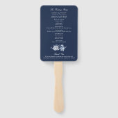 Moderne Hochzeitsfeier mit blauer Flora Fächer (Rückseite)