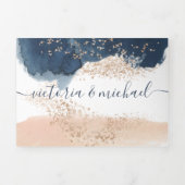 Moderne Hochzeitsfeier mit Dreifach-Einladung Dreifach Gefaltete Einladung (Cover)