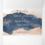 Moderne Hochzeitsfeier mit Dreifach-Einladung Dreifach Gefaltete Einladung (Innenseite Mitte)