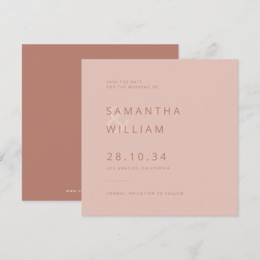 Moderne Hochzeitsfeier mit elegantem Ambiente Save The Date (Vorne/Hinten)