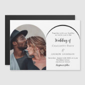 Moderne Hochzeitsfeier mit Foto Magneteinladung (Vorne/Hinten)