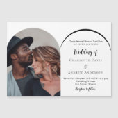 Moderne Hochzeitsfeier mit Foto Magneteinladung (Vorderseite)