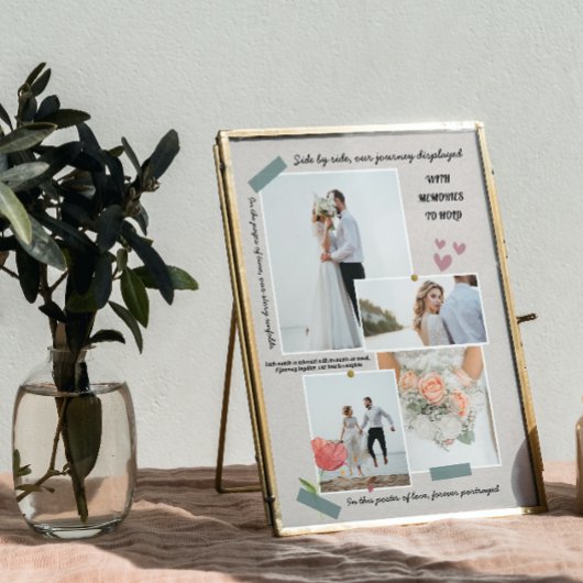 Moderne Hochzeitsfeier mit frisch vermähltem Foto Fotoplatte