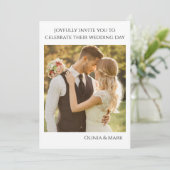 Moderne Hochzeitsfeier mit individueller Note Einladung (Stehend Vorderseite)