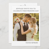 Moderne Hochzeitsfeier mit individueller Note Einladung (Vorne/Hinten)