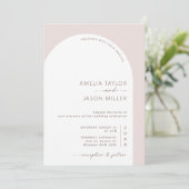 Moderne Hochzeitsfeier mit minimalistischem Foto Einladung (Stehend Vorderseite)