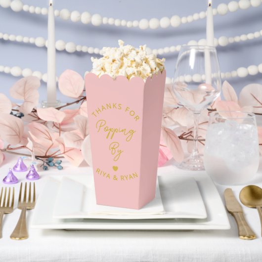 Moderne Hochzeitsfeier Rosa und Gold Popcorn Geschenkschachtel (Hochzeit)