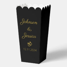 Moderne Hochzeitsfeier schwarz-goldenes Popcorn