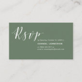 Moderne Hochzeitsfeier UAWG in Forest Sage Green Begleitkarte (Vorderseite)