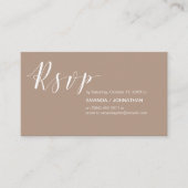 Moderne Hochzeitsfeier UAWG in warmen Taupe Begleitkarte (Vorderseite)