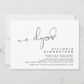 Moderne Hochzeitsfeier, Überraschung, wir gründete Einladung (Vorderseite)