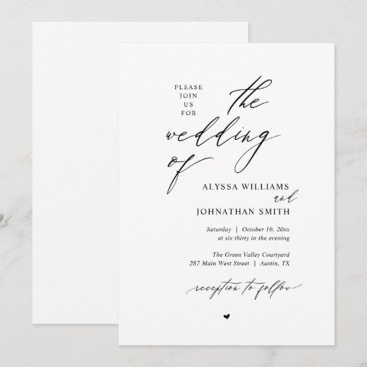 Moderne Hochzeitsfeier von Boho Einladung (Vorne/Hinten)