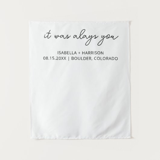 Moderne Hochzeitsfeier Willkommene Custom Boho Wed Wandteppich (Vorderseite)