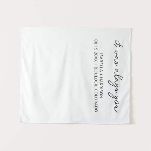 Moderne Hochzeitsfeier Willkommene Custom Boho Wed Wandteppich (Vorderseite (Horizontal))