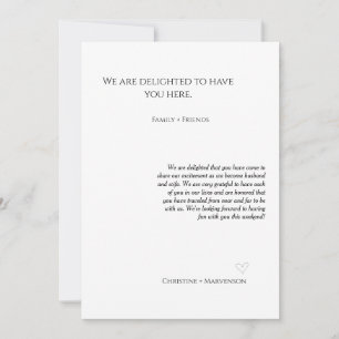 Moderne Hochzeitsfeier & Wochenende Einladung