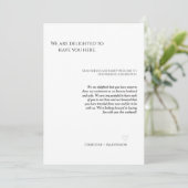 Moderne Hochzeitsfeier & Wochenende Einladung (Stehend Vorderseite)