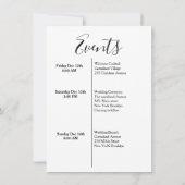 Moderne Hochzeitsfeier & Wochenende Einladung (Rückseite)