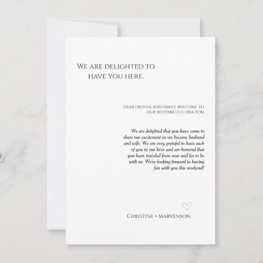 Moderne Hochzeitsfeier & Wochenende Einladung (Vorderseite)