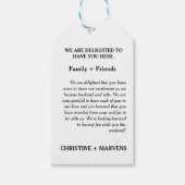 Moderne Hochzeitsfeier & Wochenende Geschenkanhänger (Vorderseite)