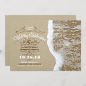 Moderne Hochzeitsfeiern am Strand - Sea Foam Sand Einladung (Vorne/Hinten)