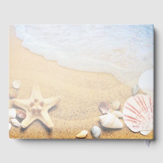 Moderne Hochzeitsfeiern am tropischen Strand Starf Gästebuch (Rückseite)