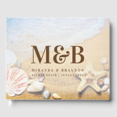 Moderne Hochzeitsfeiern am tropischen Strand Starf Gästebuch (Vorderseite)