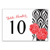 Moderne Hochzeitsfeiern in Rot-Nelke-Tischnummern Tischnummer (Rückseite)