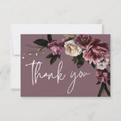 Moderne Hochzeitsfeiern mit Creme Peonies Dankeskarte (Vorderseite)