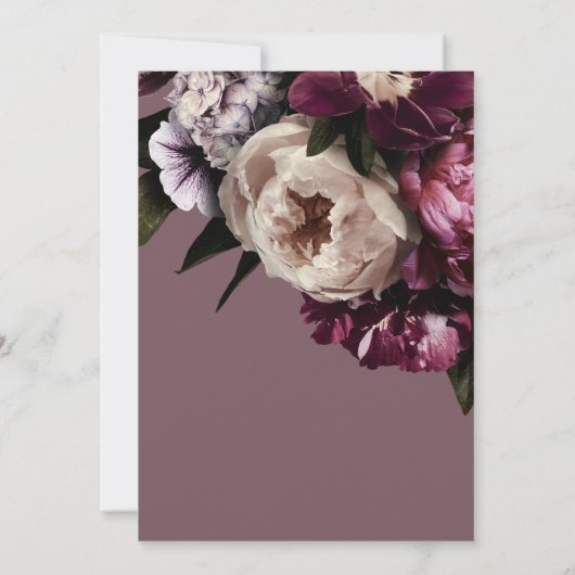 Moderne Hochzeitsfeiern mit Creme Peonies Einladung (Rückseite)