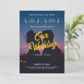 Moderne Hochzeitsfilm Poster Silhouette of Lovers Einladung (Stehend Vorderseite)