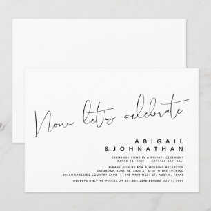 Moderne Hochzeitsflucht, Jetzt lasst uns feiern Einladung