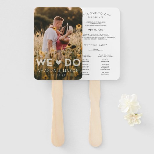 Moderne Hochzeitsförderer, die wir mit Foto machen Fächer (Vorne und Hinten)