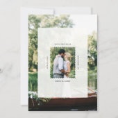 Moderne Hochzeitsfoto im Briefmarkenformat Save The Date (Vorderseite)