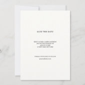 Moderne Hochzeitsfoto im Briefmarkenformat Save The Date (Rückseite)