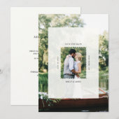 Moderne Hochzeitsfoto im Briefmarkenformat Save The Date (Vorne/Hinten)