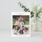Moderne Hochzeitsfotocollage Dankeskarte (Stehend Vorderseite)