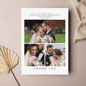 Moderne Hochzeitsfotocollage Minimalistisch Dankeskarte