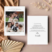 Moderne Hochzeitsfotocollage Minimalistisch Dankeskarte