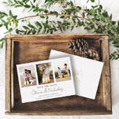 Moderne Hochzeitsfotocollage Save the Date Folieneinladung