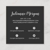 Moderne Hochzeitsfotografie Foto Collage minimal Quadratische Visitenkarte (Rückseite)