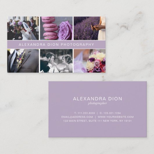 Moderne Hochzeitsfotografie mit elegantem Foto Visitenkarte (Vorne/Hinten)