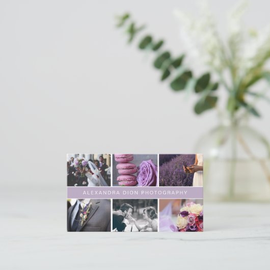 Moderne Hochzeitsfotografie mit elegantem Foto Visitenkarte (Stehend Vorderseite)