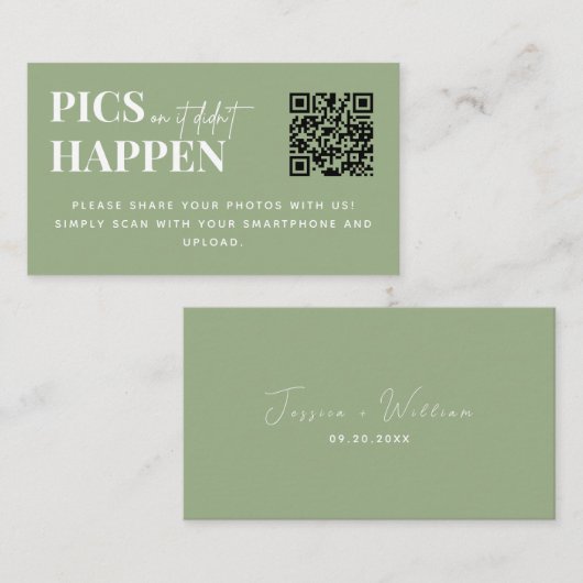Moderne Hochzeitsfotos oder der QR-Code ist nicht Begleitkarte (Vorne/Hinten)