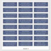 Moderne Hochzeitsgast-Adresse der Marine Aufkleber (Blatt)