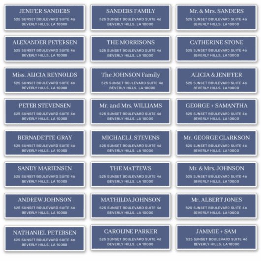 Moderne Hochzeitsgast-Adresse der Marine Aufkleber (Vorderseite)